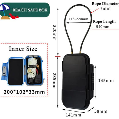 Beach Safe Box 4-digit Combination Lock With Steel Wire