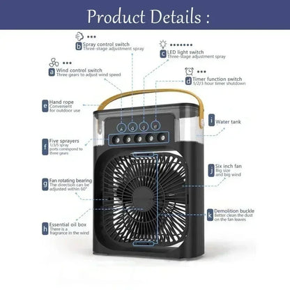 Mini Air Cooler LED Night Light Portable