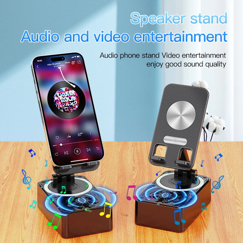 3-in-1 Bluetooth Speaker Power Bank Foldable Wireless Speaker Phone Stand